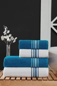 4 Lü Banyo Havlusu Seti Elvin Turkuaz - 70x140 - 1
