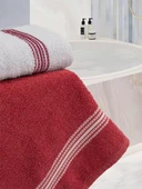 Banyo El Havlusu Seti 4 Lü Bordo - Beyaz Elvin – Yumuşak Doku (70X140X2 /50X90CMX2) - 3