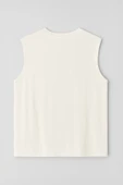 Erkek %100 Pamuk Bisiklet Yaka Bear Baskılı Kolsuz T-shirt - 3