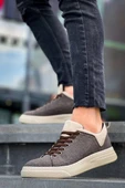 Pabucmarketi Bağcıklı Keten Erkek Hı Sneaker BEJ (BEJ TABAN) - 2