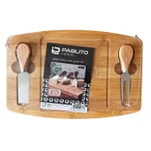 Pablito Home Bambu 2 Bıçaklı Peynir Tabağı Seti - 1