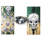 Haki Kafatası Baskılı Boyunluk (Baf,Bandana)25x48 cm - 2