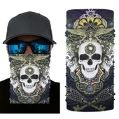 Siyah Beyaz Kafatası Baskılı Boyunluk (Baf,Bandana) 28x45 cm - 1