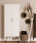 9 Raflı 4 Kapaklı Modern Ayakkabılık , Kiler Dolabı , Çok Amaçlı Dolap - 4