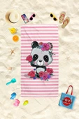 MoveBeach Panda Desenli Çocuk Plaj Havlusu, Banyo Havlusu - 1