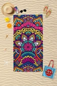 MoveBeach Mandala Desenli Plaj Havlusu , Banyo Havlusu - 3