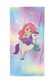 MoveBeach Unicorn Desenli Çocuk Plaj Havlusu, Banyo Havlusu - 2