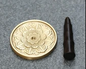 Mühür Mumu Pirinç Damga 50mm 3D Lotus Desen A + Sandal Ağacı Sap thumbnail 3