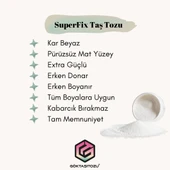 SUPERFIX TAŞ TOZU HOBİ HARCI OBJE MUMLUK HEYKEL SAKSI TEPSİ YAPIMI İÇİN KAR BEYAZ DÖKÜM TOZU 5 KG - 2
