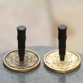 Mühür Mumu Pirinç Damga 50mm 3D Lotus Desen A + Sandal Ağacı Sap thumbnail 6