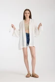 MoveBeach İki Katlı Müslin kumaş Kimono pareo kısa boy - 4
