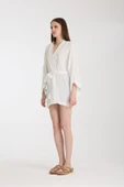 MoveBeach İki Katlı Müslin kumaş Kimono pareo kısa boy - 5
