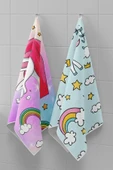 move home Çok Amaçlı Unicorn Desenli Dekoratif Havlu 30x50cm 2 Adet - 3