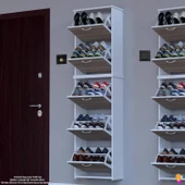 Modilayn VERVE Asma Kapı Önü 52x194x26 cm 5 Düşer Kapak 10 Göz Bölmeli Ayakkabılık - 1