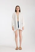 MoveBeach İki Katlı Müslin kumaş Kimono pareo kısa boy - 1