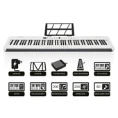 Jwin JDP-3088 Tuş Hassasiyetli 88 Tuşlu Dijital Piyano - Beyaz - 1