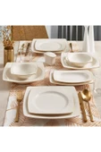 Caroline 54 Parça 12 Kişilik Kare Yemek Takımı Altın Yaldız 20 - 1
