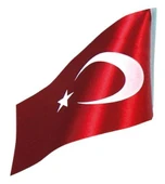 VELTE MASA BAYRAĞI 15x22,5 TÜRK BAYRAĞI - 1