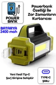 Solarlı El Feneri 6 MODLU Şarjlı Güneş Enerjili 31 COB LED Kamp Lambası Işığı Powerbank TYPE-C 8207 - 3