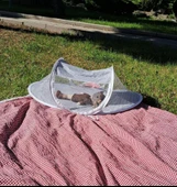 Katlanabilir Mavi Bebek Cibinlik Tül Sineklik Haşere Koruyucu Portatif Bebek Gölgelik Çadırı - 2