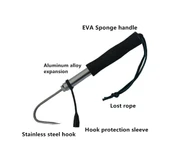 MSO Olta Balıkçılık Alüminyum & Paslanmaz Çelik Teleskopik Kakıç 60 CM thumbnail 5