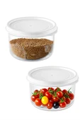 Çok Amaçlı 2 Adet Yuvarlak Saklama Kabı 360 ml thumbnail 1
