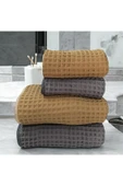 MYSOFTHOME 4'lü Waffle Banyo Havlu Seti - 6