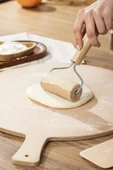 Ahşap Saplı Rulo Merdane, Oklava, Ahşap Spatula, Pürüzsüz Oklava Pizza Börek Açma - 1