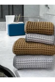 MYSOFTHOME 4'lü Waffle Banyo Havlu Seti - 3