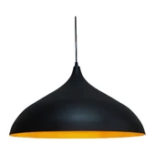Mylights Etro Rustik Metal Sarkıt Avize 43 cm Siyah Içi Altın - 1