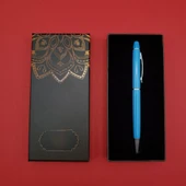 Periboia Mandala Desenli Kutulu Turkuaz Tükenmez Kalem - 1