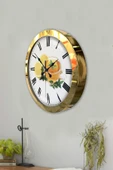 Kasva Concept Hediyelik 36 Cm Gold Metal Limonlu Çay Duvar Saati - 3