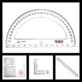 Harita Ölçüm Cetvel Seti -Tam Set - D cetveli, L Cetveli, Tersim Malzemesi, Ölçekli Düz Cetvel, Askeri MİNKALE SETİ - 1