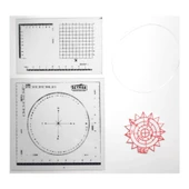 Harita Ölçüm Cetvel Seti -Tam Set - D cetveli, L Cetveli, Tersim Malzemesi, Ölçekli Düz Cetvel, Askeri MİNKALE SETİ - 4