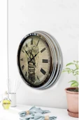 Kasva Concept Hediyelik 40 Cm Krom Metal Kitap Duvar Saati - 3