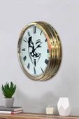 Kasva Concept Hediyelik 40 Cm Gold Metal Maske Duvar Saati - 2