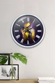 Kasva Concept Hediyelik 40 Cm Beyaz Metal Maske Duvar Saati - 4