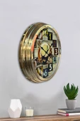Kasva Concept Hediyelik 40 Cm Gold Metal Kahve Duvar Saati thumbnail 3
