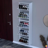 Modilayn VERVE Asma Antre 52x194x26 cm’ lik 5 Düşer Kapak 10 Göz Bölmeli Ayakkabılık thumbnail 3