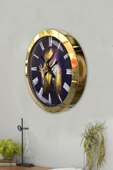Kasva Concept Hediyelik 36 Cm Gold Metal Maske Duvar Saati - 3