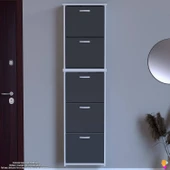 Modilayn VERVE Asma Antre 52x194x26 cm’ lik 5 Düşer Kapak 10 Göz Bölmeli Ayakkabılık thumbnail 4