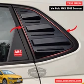 Vw Polo MK6 2018 Sonrası Uyumlu Kelebek Cam Izgarası Kelebek Cam Vizörü İthal Havalandırma Sağ Sol Takım Parlak Siyah 1.Sınıf - 1