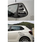 Vw Polo MK6 2018 Sonrası Uyumlu Kelebek Cam Izgarası Kelebek Cam Vizörü İthal Havalandırma Sağ Sol Takım Parlak Siyah 1.Sınıf - 10