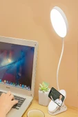 Şarjlı USB’li Dokunmatik 3 Modlu Klipsli Mandallı LED Okuma Lambası 360° Esnek Beyaz Göz Koruma - 8