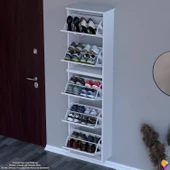 Modilayn VERVE Asma Kapı Önü 52x194x26 cm’ lik 5 Düşer Kapak 10 Göz Bölmeli Ayakkabılık thumbnail 4