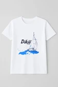 Kadın Bisiklet Yaka %100 Pamuk Dikili Baskılı Kısa Kollu T-Shirt - 2