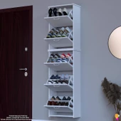 Modilayn VERVE Asma Kapı Önü 52x194x26 cm’ lik 5 Düşer Kapak 10 Göz Bölmeli Ayakkabılık thumbnail 1