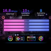 Biwin DW100-CB002 32GB DDR5 6400MHz 2x16GB RGB Masaüstü Ram - Siyah - 3