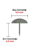Mini kabara raptiye 6.5 mm 100 adet koltuk sandalye ahşap dekorasyon aksesuar sarı renk - 3