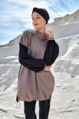 Adasea 251208 Keyla Vizon Taşlı Tasarım Tam Boy Tesettür Mayo - 1